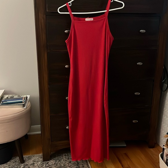 Barely worn red Socialite maxi ribbed dress - Picture 1 of 3